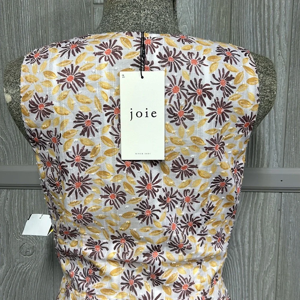 Joie Midi Dress Paige Gray Lilac Multi Print Size Small NWT - Picture 4 of 6